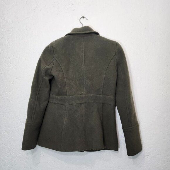 J. Crew green Stadium Cloth Nello Gori Wool Double Breasted Pea Coat - Picture 2 of 5